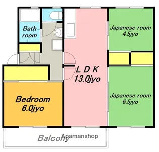 西一社団地13棟【4階】の間取り