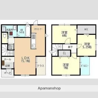 愛知県名古屋市名東区豊が丘【一戸建】の間取り