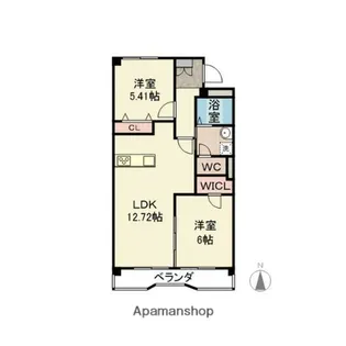 グリーンハイム三陽【4階】の間取り