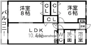 レージュ竹の山【2階】の間取り