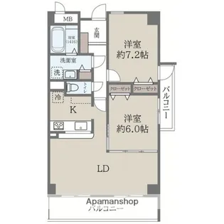 ソシア楠乃木【4階】の間取り