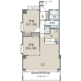 ソシア楠乃木【3階】の間取り
