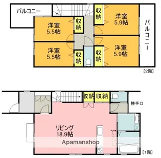 愛知県名古屋市名東区文教台2丁目【一戸建】の間取り