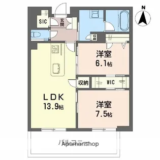 ウィステリア・ステージ真栄【3階】の間取り