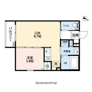 1LDKの間取り画像