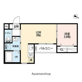 1LDKの間取り画像