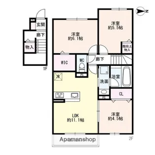 ソレイユ鴻の巣.【2階】の間取り
