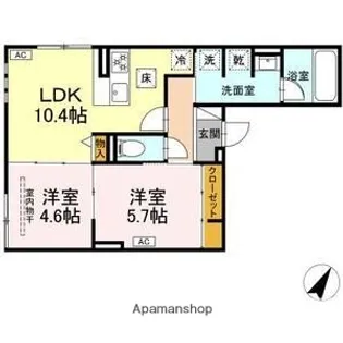 ルサンティエ一社【3階】の間取り