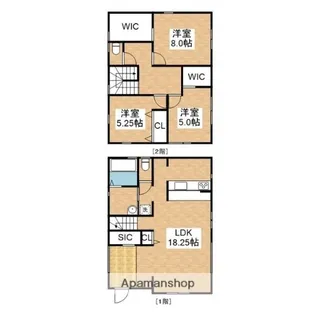 愛知県長久手市作田2丁目【一戸建】の間取り