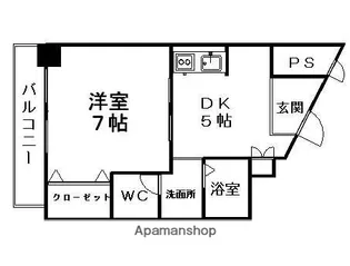 1DKの間取り画像