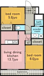 クレストハイム引山【3階】の間取り