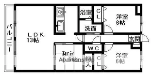 ヴェルベデーレ陸前【2階】の間取り