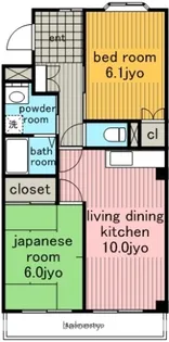 メルヴェーユK【1階】の間取り