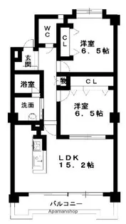 サンパークタウン猪子石【2階】の間取り