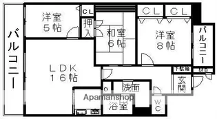 三旺マンション第2社台【1階】の間取り