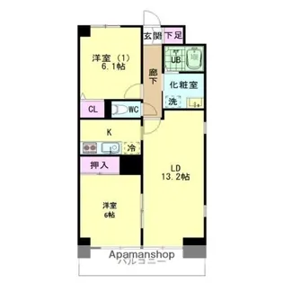 CASAELEVATO(カーサ・エレベート)【6階】の間取り