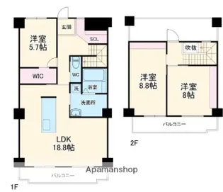 山ノ手丸太マンション【405号室】の間取り