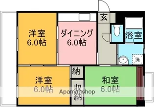 ゼフィール大清水【106号室】の間取り
