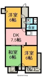 河上マンション【305号室】の間取り
