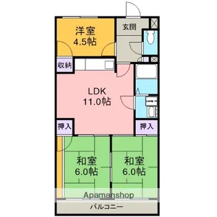 アメニティ板倉【302号室】の間取り