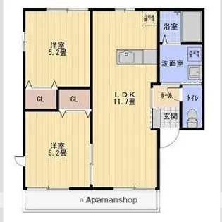 マジェスティーC【102号室】の間取り