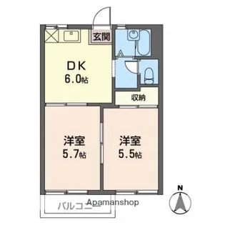 ファミール井川【201号室】の間取り