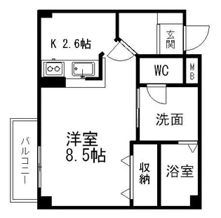 山之手 ハイツ【104号室】の間取り