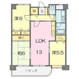 シャロン山之手【206号室】の間取り