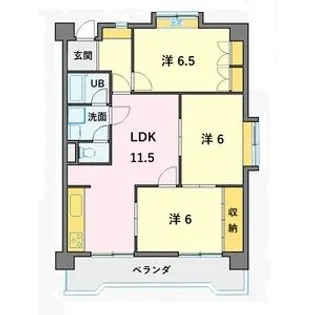 ユニーブル梅坪【2階】の間取り