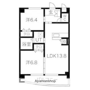 M・不動【202号室】の間取り