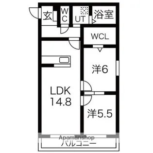 レーベンハート浄水【3階】の間取り
