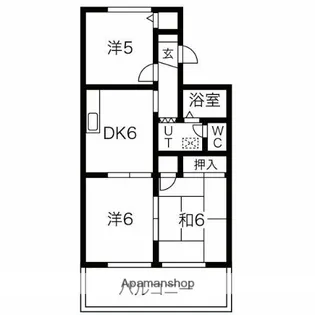 セジュール山之手【2階】の間取り