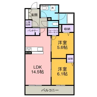 KORYO NEST 浄水 A棟【308号室】の間取り