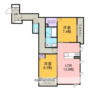KORYO NEST 浄水 B棟【303号室】の間取り