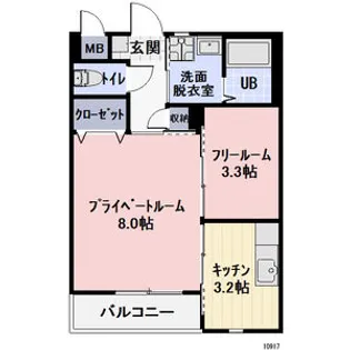エステート若石山【103号室】の間取り