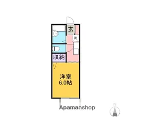 プレジール朝日【202号室】の間取り