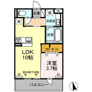 クリア トゥレスB棟【2階】の間取り