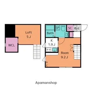 プリマクイーン豊田【106号室】の間取り