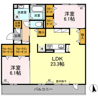 クリア トゥレスA【3階】の間取り