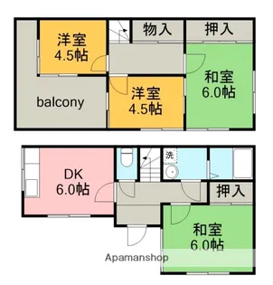 愛知県岡崎市栄町1丁目【一戸建】の間取り