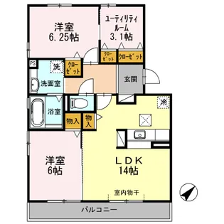 サンフレンズ A【1階】の間取り
