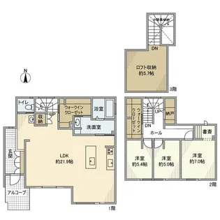 愛知県みよし市黒笹山手【一戸建】の間取り