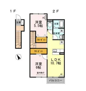 セジュールひまわり A【2階】の間取り