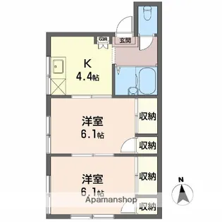 高上ハイツ【1階】の間取り