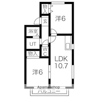 サン・ヒルズA棟【2階】の間取り