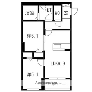 ラヴィアンローズ【203号室】の間取り