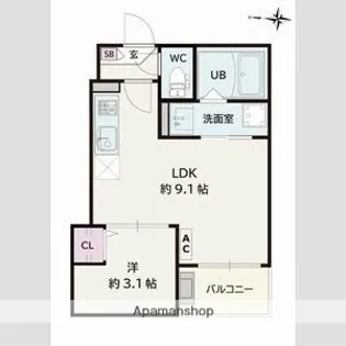 Jack miyukihommachiⅠ【3階】の間取り