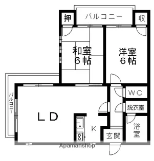 河上マンション【303号室】の間取り