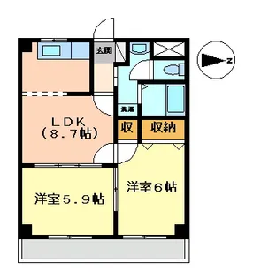 サンシャインバレー【103号室】の間取り