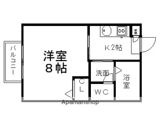 ビラージ京町【202号室】の間取り